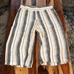 Striped Linen Capris